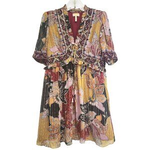 Anthropologie Beaded Shimmer Mini Dress